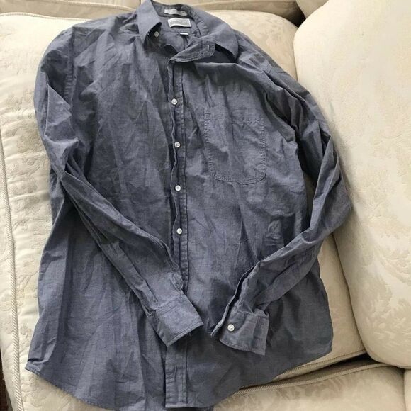 Alan Michaels Other - Alan Michaels Blue Mens Buttondown Dress Shirt SZ 17 Tall 36/37